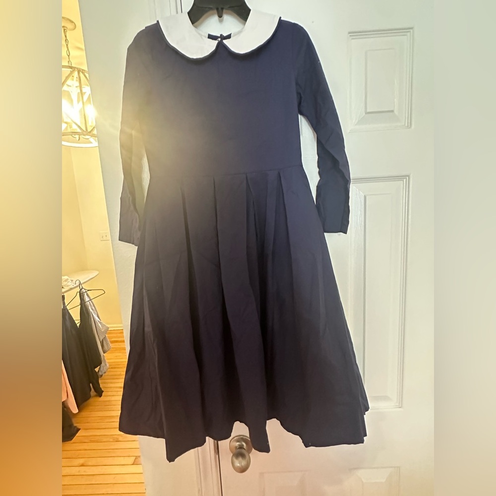 Elegant Navy Long-Sleeve Dress